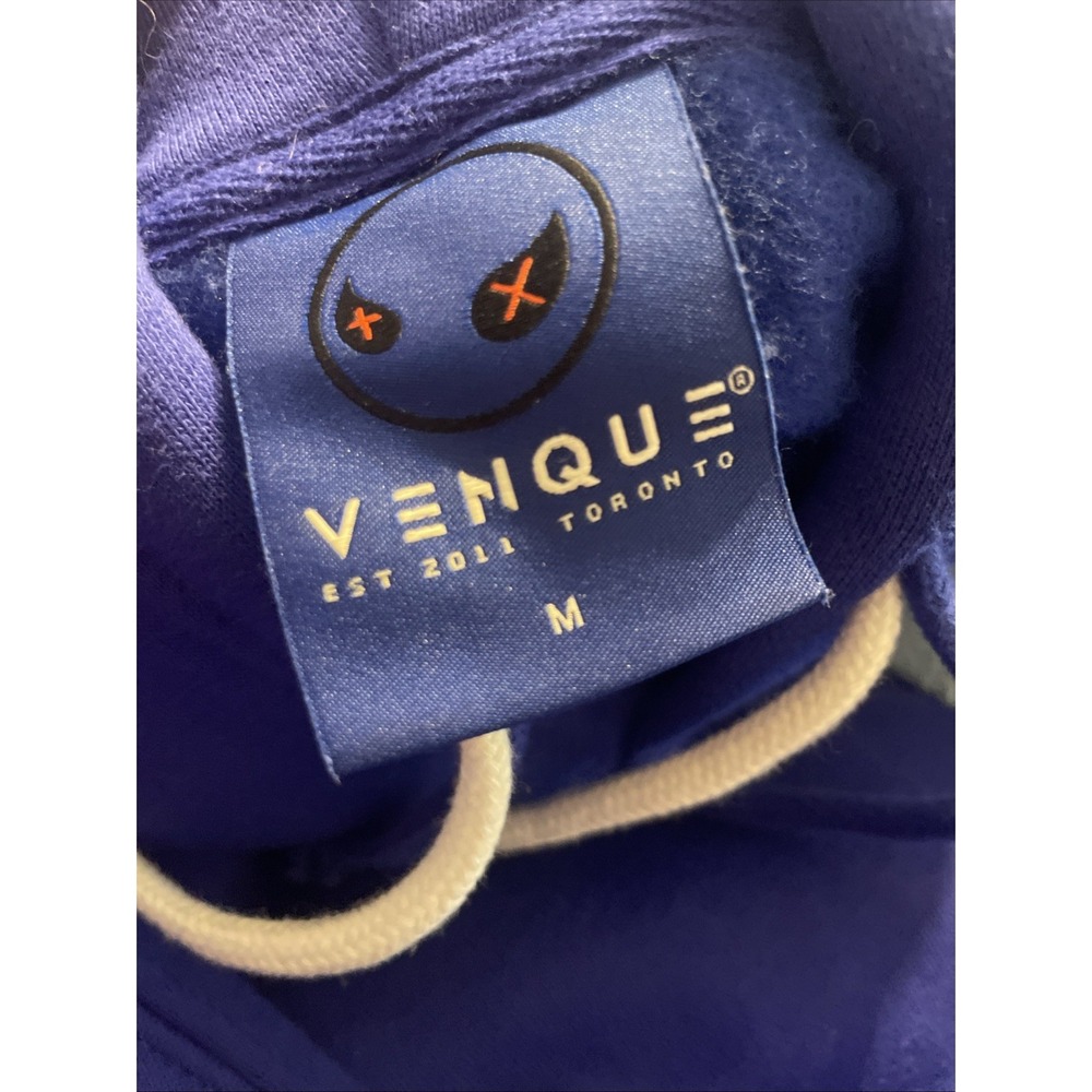 Venque Amoo Pixel Smiley Hoodie Sweatshirt Men's Medium Royal Blue - Picture 4 of 7